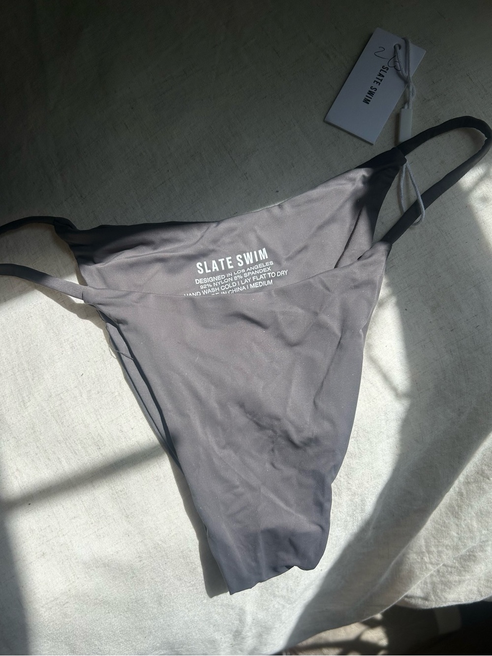 Slate Swim gray Bikini Bottom - High Cut